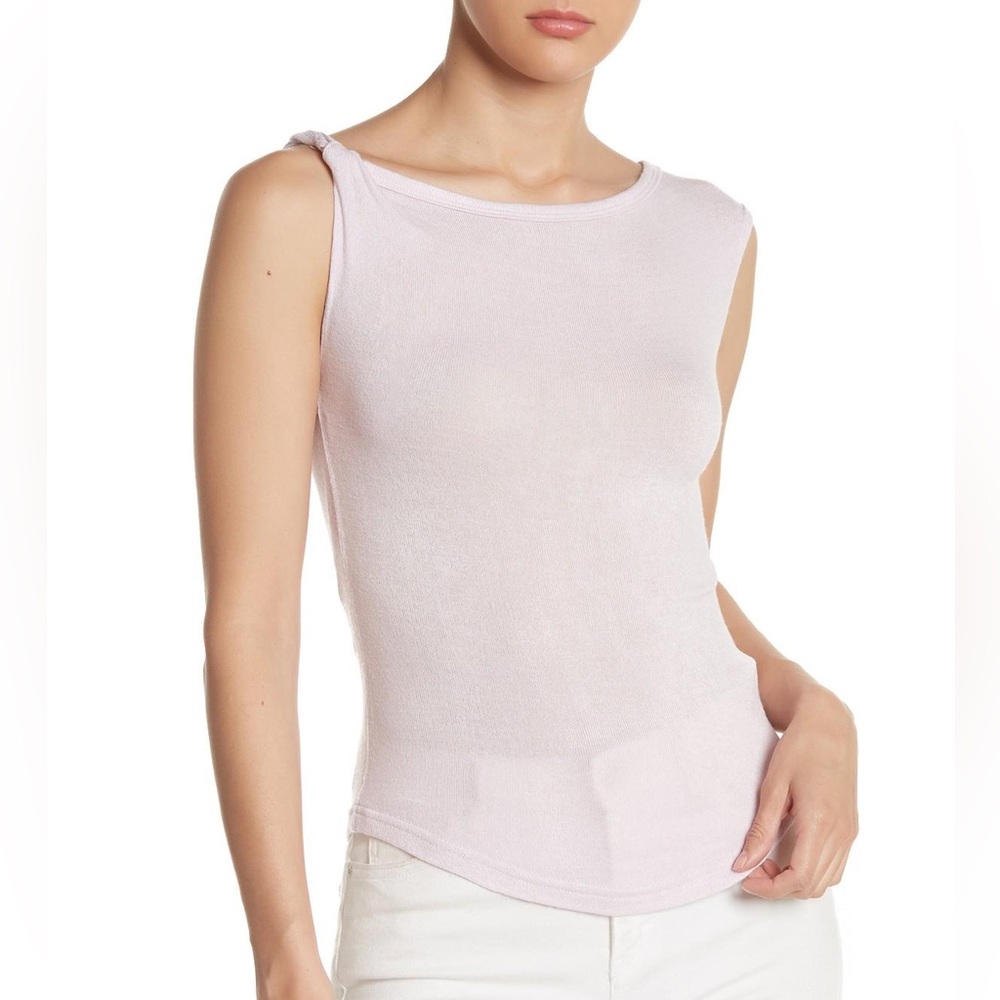 Free People That Girl Twist Knit Tank Top in Lavender Milk